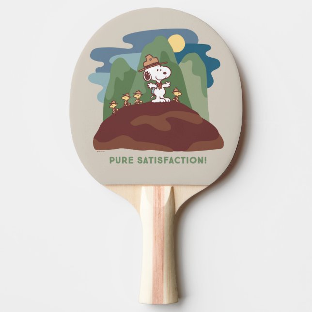 Raquette De Ping Pong cacahuètes | Snoopy & Woodstock Satisfaction pure (Devant)