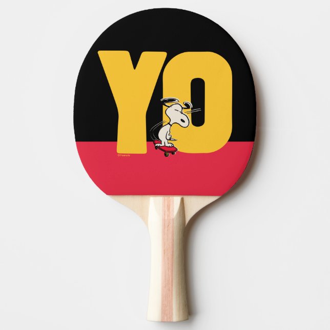 Raquette De Ping Pong cacahuètes | Snoopy YO Skateboard (Devant)