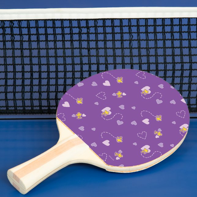 Raquette De Ping Pong cacahuètes | Woodstock Motif de coeur pourpre (Insitu)