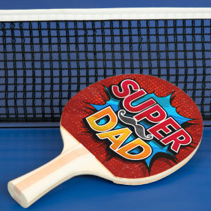 Raquette De Ping Pong Cadeau de salle de jeux Super Papa moustache
