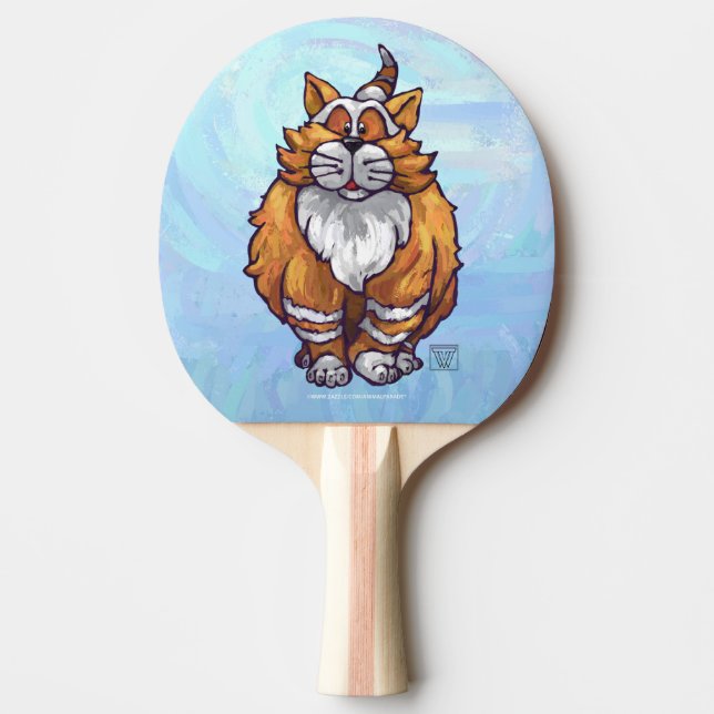 Raquette De Ping Pong Cadeaux et accessoires de chats de gingembre (Devant)