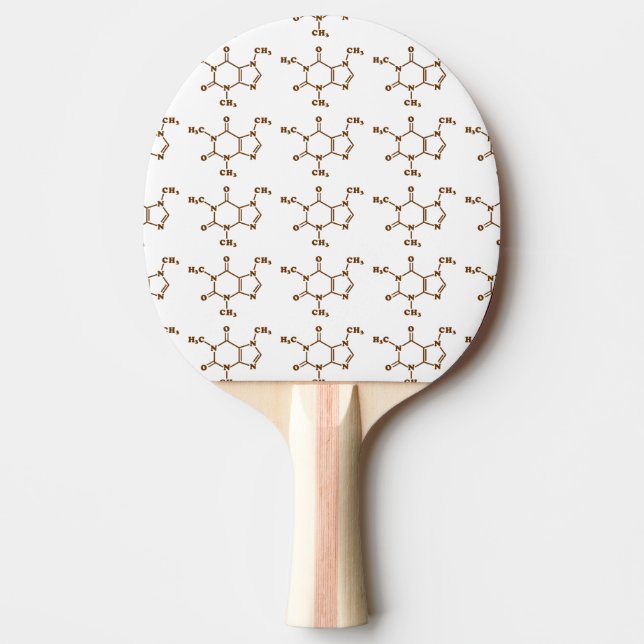 Raquette De Ping Pong Café caféine Formule chimique moléculaire (Devant)