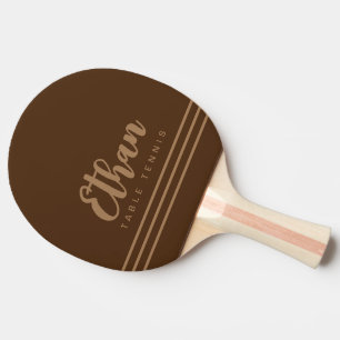 Raquette De Ping Pong Calligraphie élégante de tennis de table Brown