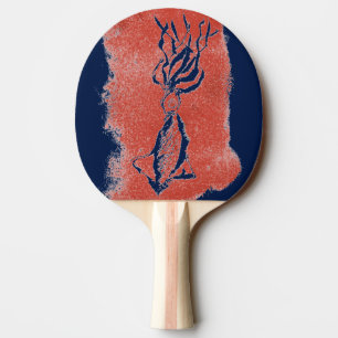 Raquette De Ping Pong "Calmar géant sur bleu foncé" Ping Pong Paddle