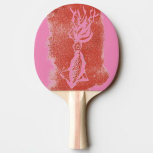 Raquette De Ping Pong "Calmar géant sur rose" Ping Pong Paddle