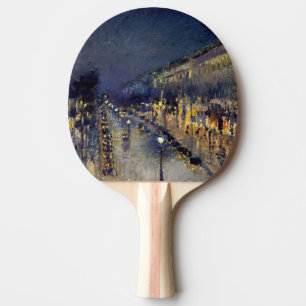 Raquette De Ping Pong Camille Pissarro - Boulevard Montmartre en nuit