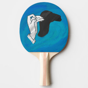 Raquette De Ping Pong Camion Ombre Sur Bleu