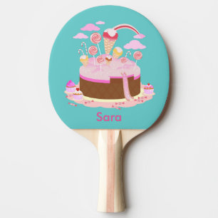 Raquette De Ping Pong Candy and chocolate cake for birthday party