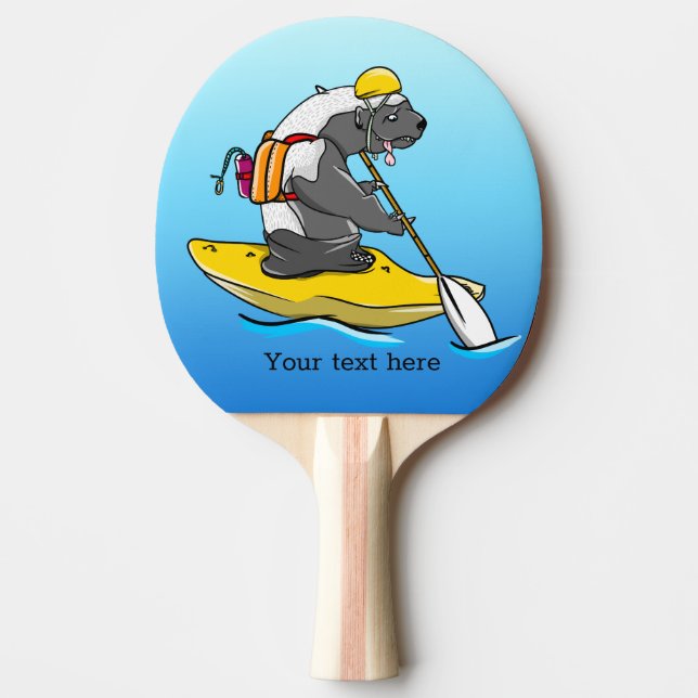 Raquette De Ping Pong Canoë-kayak sur une rivière (Devant)