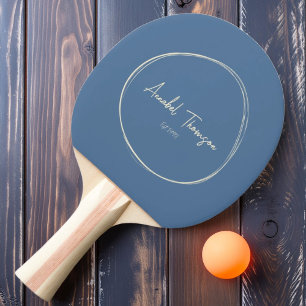 Raquette De Ping Pong Capri bleu moderne du milieu du siècle avec nom