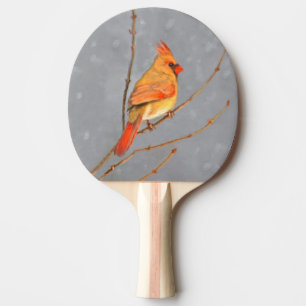 Raquette De Ping Pong Cardinal sur la peinture de branche - Art original