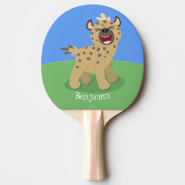 Raquette De Ping Pong Caricature amusante hyena riant illustration (Devant)