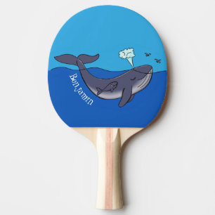 Raquette De Ping Pong Caricature de baleine mignonne et de baleine de ve