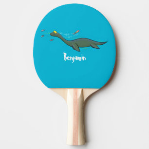 Raquette De Ping Pong Caricature de plesiosaure, monstre marin mignon et