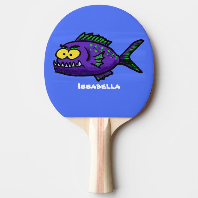Raquette De Ping Pong Caricature de poisson de Piranha (Devant)