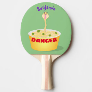 Raquette De Ping Pong Caricature de serpent aux nouilles mignonnes illus