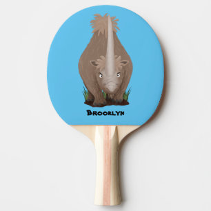 Raquette De Ping Pong Caricature en élasmère de rhinocéros laineux