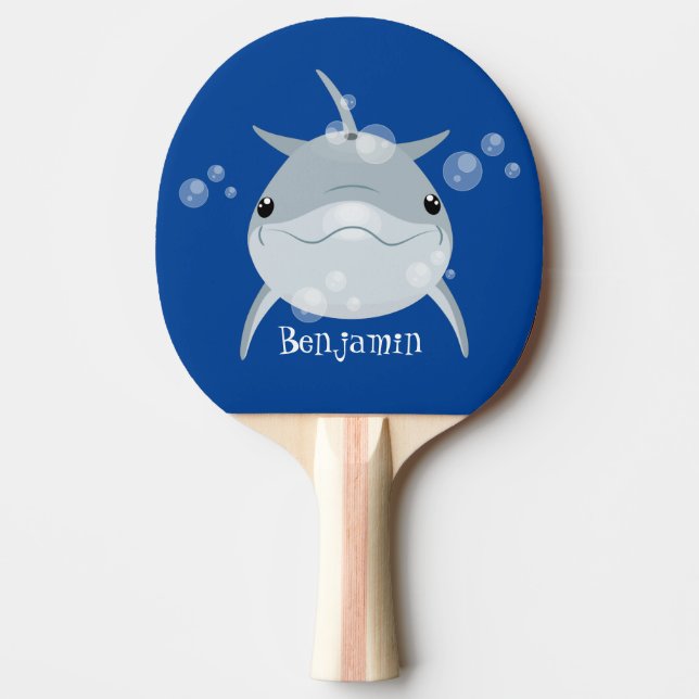 Raquette De Ping Pong Caricature joli dauphin kawaii kawaii (Devant)