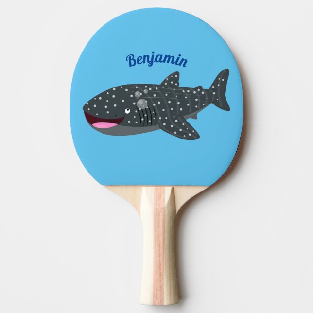 Raquette De Ping Pong Caricature joli requin baleine joyeux (Devant)
