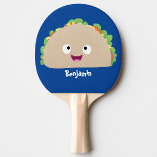 Raquette De Ping Pong Caricature joli sourire taco dessin animé