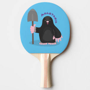 Raquette De Ping Pong Caricature mole joyeux