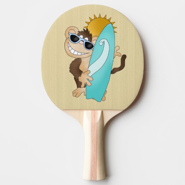 Raquette De Ping Pong caricature singe plage ping pong paddle (Devant)