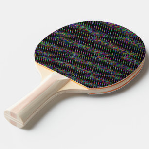 Raquette De Ping Pong carré coloré géométrique unique motif dynamique