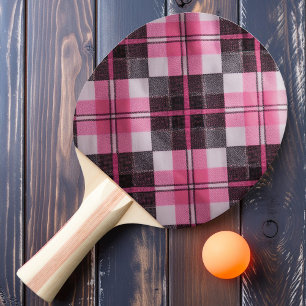 Raquette De Ping Pong Carreaux Rose Tendre