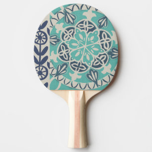 Raquette De Ping Pong Carrelage Batik Bleu I