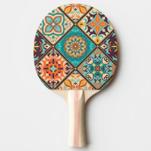 Raquette De Ping Pong Carrelage en patchwork coloré : Motifs islamiques.
