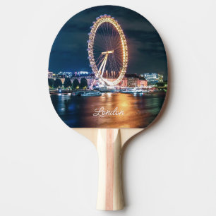 Raquette De Ping Pong Carte Blue Gold Cityscape Night Travel Londres