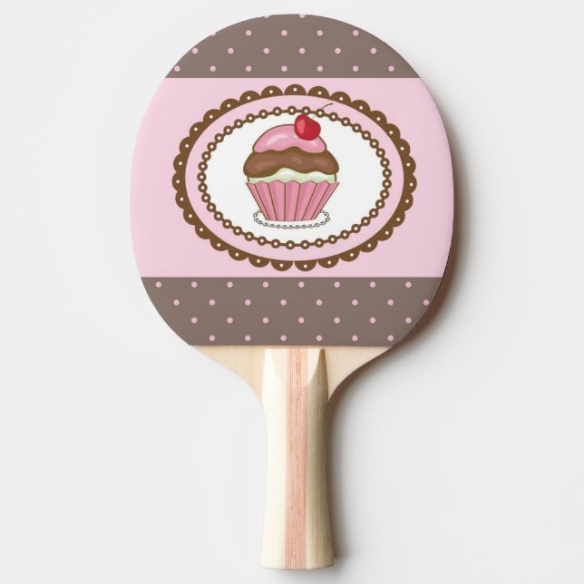 Raquette De Ping Pong Carte d'anniversaire avec le petit gâteau (Devant)