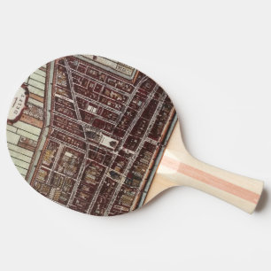 Raquette De Ping Pong Carte de ville de Delft de 1649