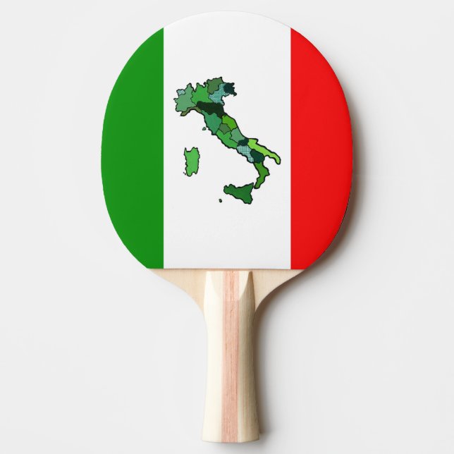 Raquette De Ping Pong Carte verte de l'Italie et du drapeau italien (Devant)