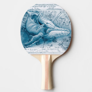 Raquette De Ping Pong Carte Vintage Bleue de Humback