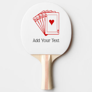 Raquette De Ping Pong Casino Night Poker Royal Straight Flush Hearts
