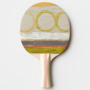 Raquette De Ping Pong Cercles jaunes et orange sur Arrière - plan multic