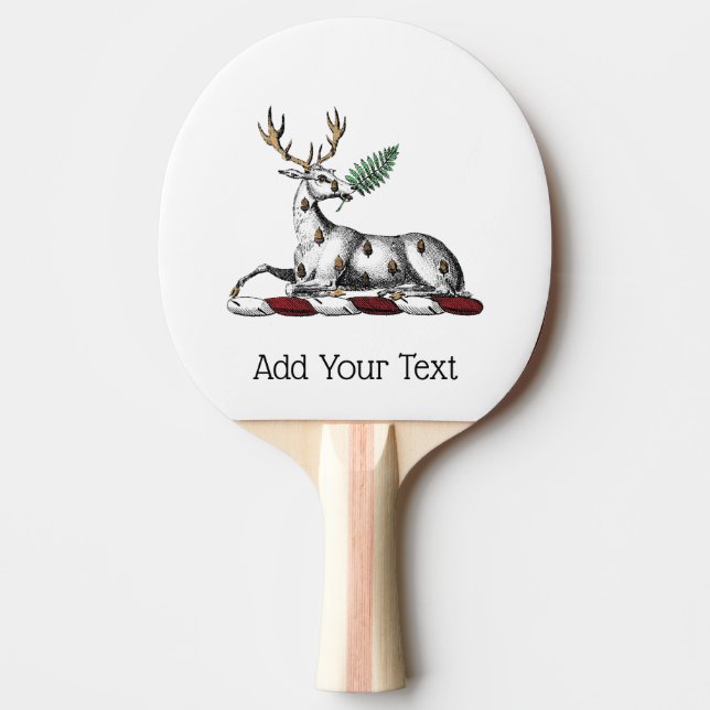 Raquette De Ping Pong Cerf avec Emblème héraldique de graisse (Devant)