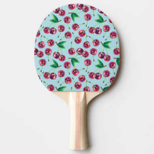 Raquette De Ping Pong Cerises d'aquarelle modernes : Motif de baies jute