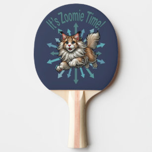 Raquette De Ping Pong C'est l'heure de Zoomie, chat Maine Coon