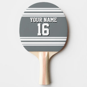 Raquette De Ping Pong Charcoal Grey White Team Jersey Custom Numéro Nom