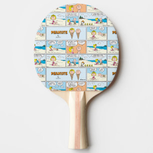 Raquette De Ping Pong Charlie Brown & Glace Sally À La Plage
