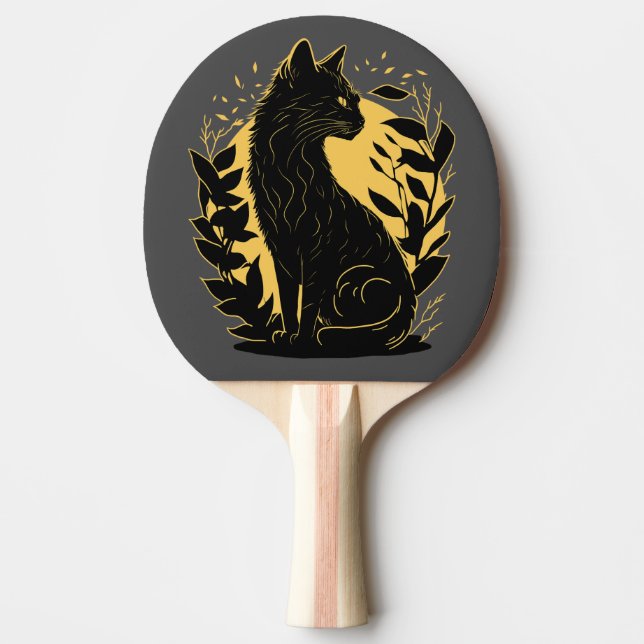 Raquette De Ping Pong Chat assis (Devant)
