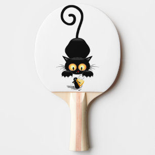 Raquette De Ping Pong Chat et souris avec des personnages de dessin amus