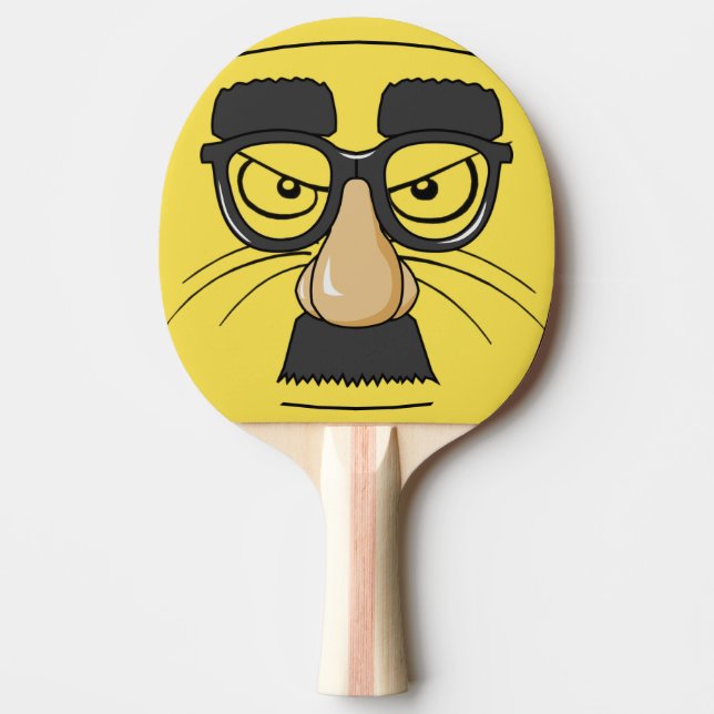 Raquette De Ping Pong Chat Mustached de masque de visage drôle (Devant)