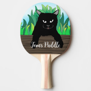 Raquette De Ping Pong Chat noir
