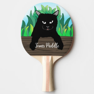 Raquette De Ping Pong Chat noir