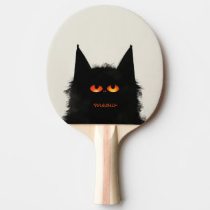 Raquette De Ping Pong Chat noir grumeux