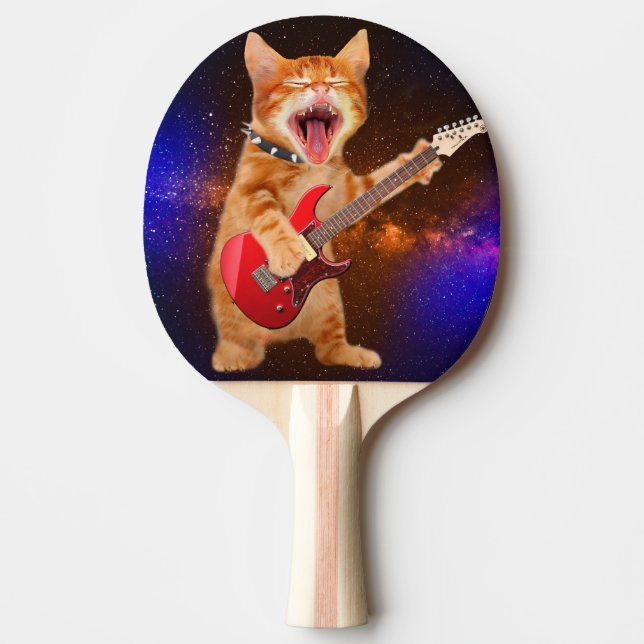 Raquette De Ping Pong Chat rock (Devant)