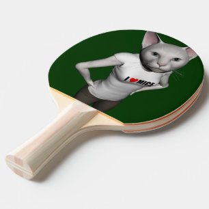 Raquette De Ping Pong Chat Siamais Blanc Amoureux Mice